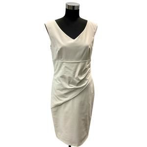NEW NVSCO sleeveless ruched cotton stretch dress in stone